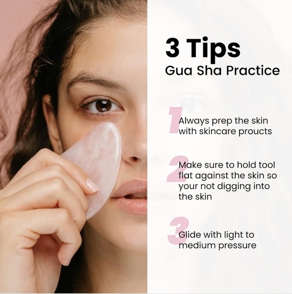 Rose Quartz Gua Sha Facial Tool - Picture 4 of 5